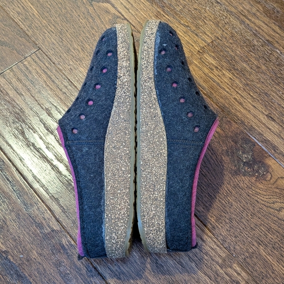 Haflinger Grizzly Holly Wool Clogs Grey Purple Size 39 (8) - Picture 9 of 14
